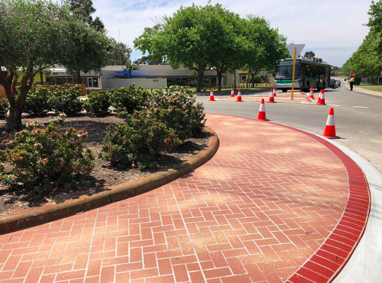 Spray paved pathway
