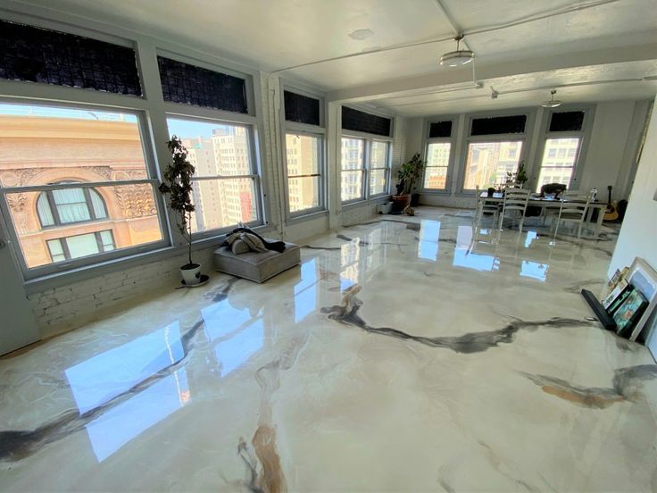 Polished epoxy floor